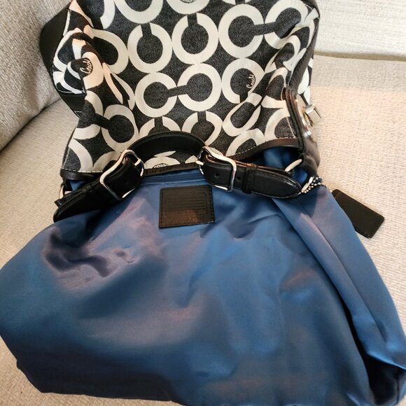 Euc Coach Peyton Op Art Black Hobo Shoulder Bag Purse - Picture 11 of 14